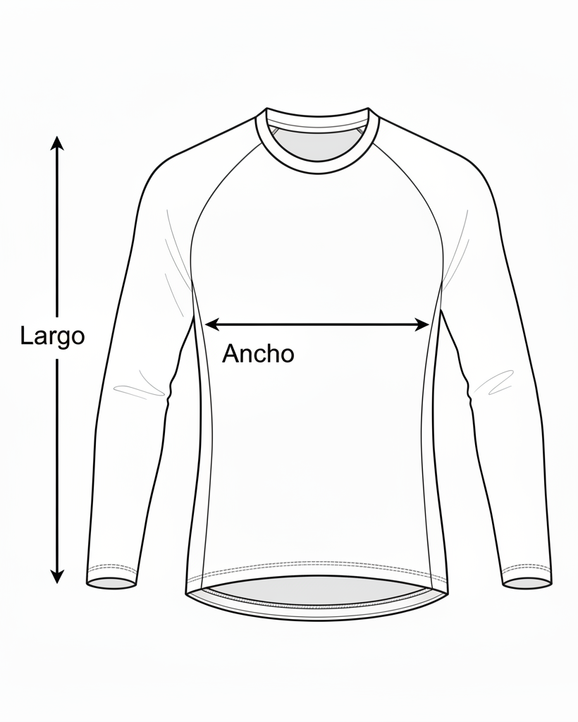 Esquema medidas jersey MTB manga larga