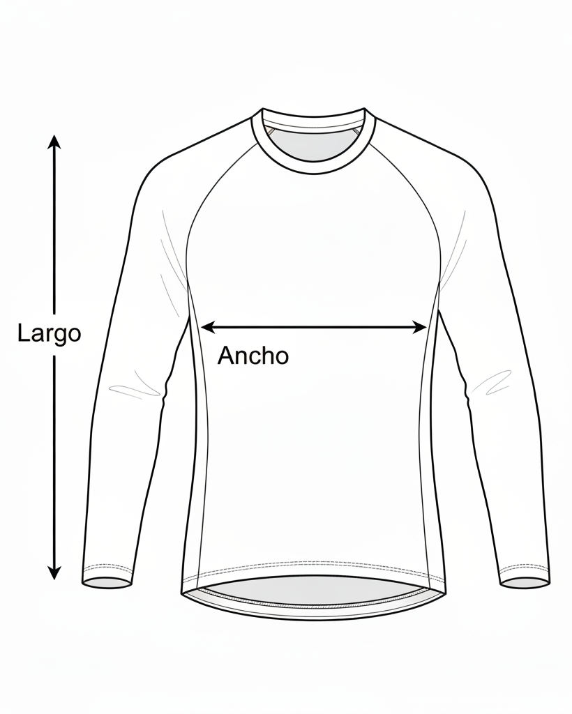 Esquema medidas jersey MTB manga larga